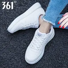 361女鞋运动鞋秋季滑板鞋小白鞋学生休闲鞋板鞋女361度白新货号38