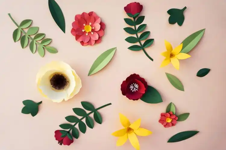 纸,手制,向上,风景,彩色,花