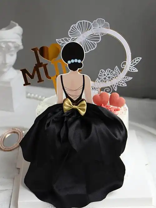背影女神蛋糕母亲节妈妈的蛋糕裙摆仙女蛋糕