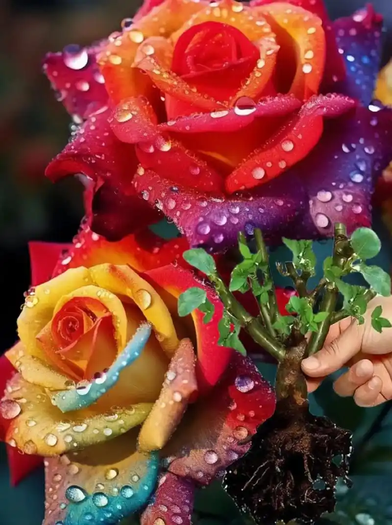 七彩玫瑰花苗