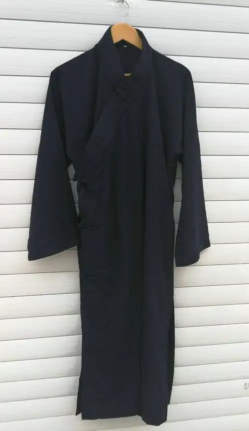 5成交0件道袍竹节棉长袍藏蓝色道服道衣道教用品道教服饰