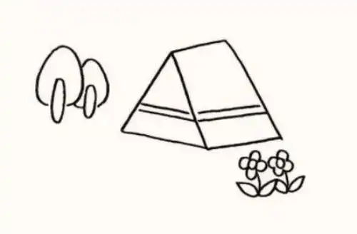 帐篷野外露营简笔画怎么画带颜色野外露营简笔画画法