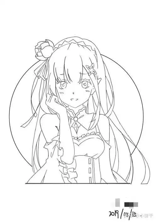 动漫人物简笔画蓝铅笔