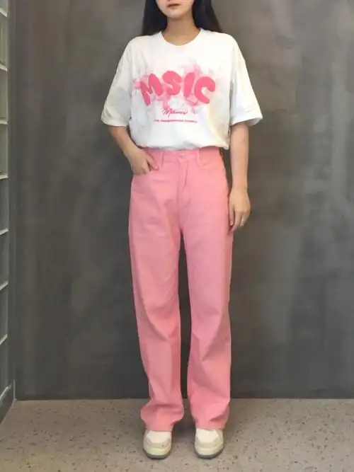 ootd真的太爱粉色牛仔裤了75