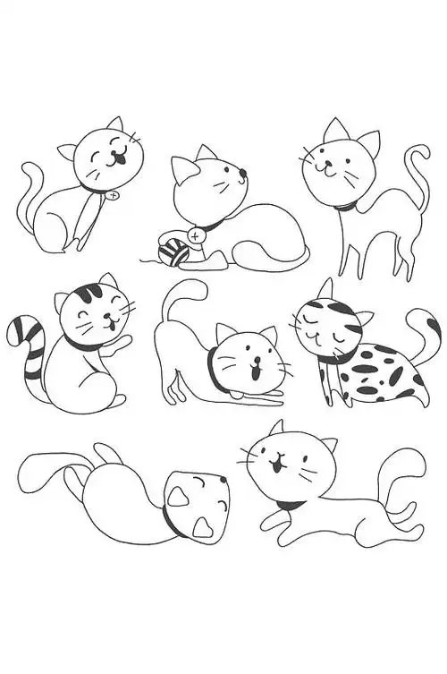 猫咪简笔画矢量图图片-猫咪简笔画矢量图设计素材-猫咪简笔画矢量图