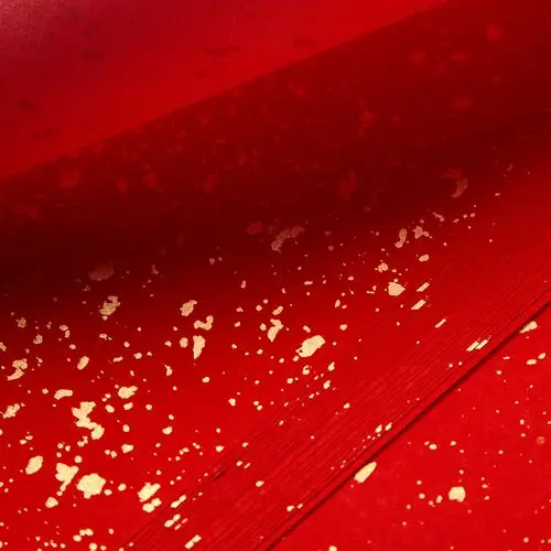 宣纸对联万年红红星旗舰店红星牌正品洒金半熟红色宣纸