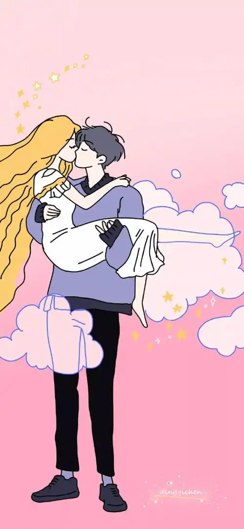 秀恩爱情侣手机壁纸图片想牵着你的手给各位来宾敬酒