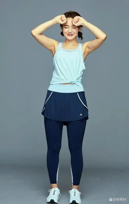 张佳宁运动装打扮棚拍定妆原素材底片这小短腿什么水平