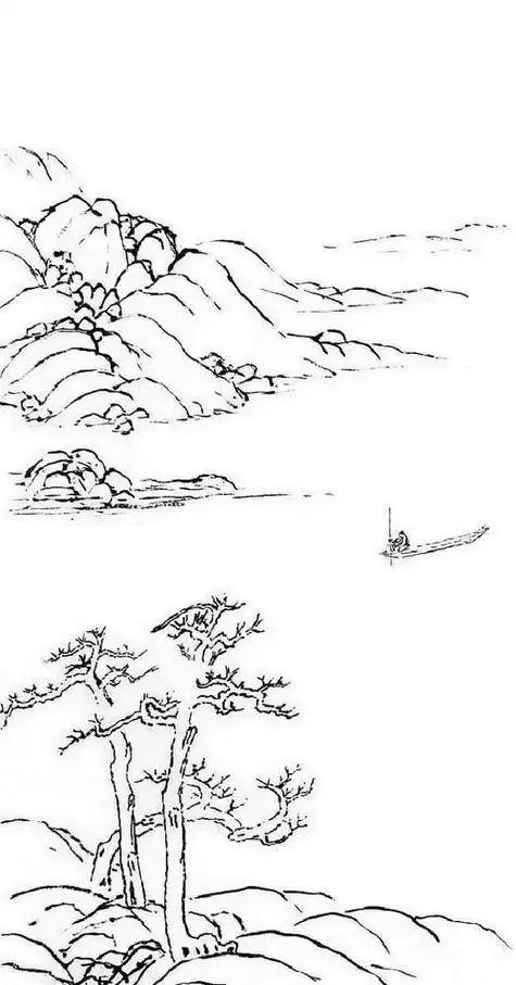 山水素描画简单好看易画 山水素描画简单好看易画初中阶段