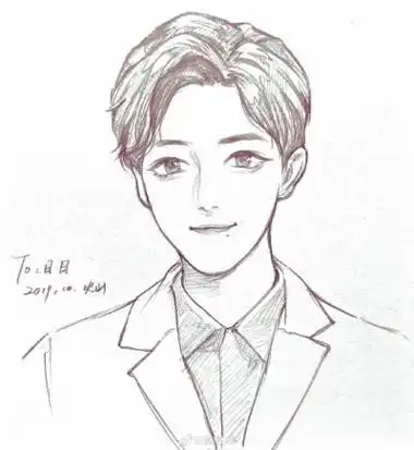 肖战动漫简笔画格子画