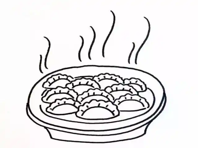 一碗热腾腾的饺子简笔画怎么画 - 我爱手工网