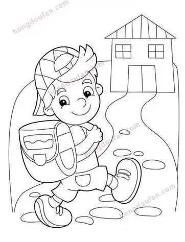 的小男孩背着书包的小人简笔画学生背书包上学背影简笔画学生简笔画