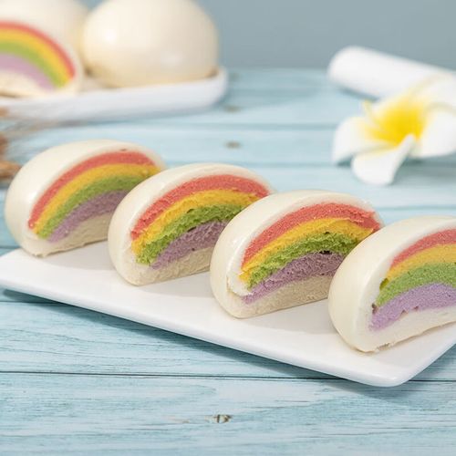 虎钢馋山东纯手工果蔬五彩蔬菜彩虹芯馒头儿童早餐包子方便面食点心