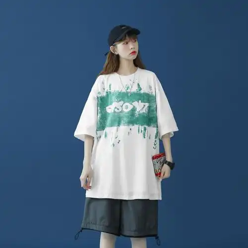 众女国潮潮牌原创穿搭女孩夏酷感小设计艺术t恤