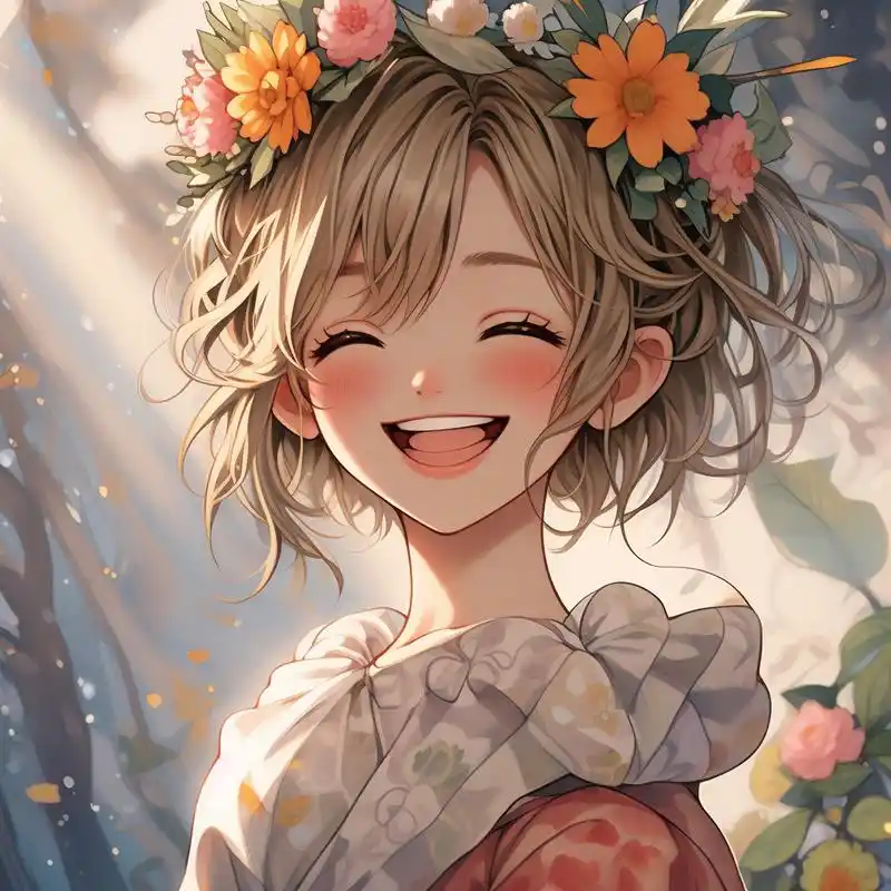 女孩咧嘴大笑头像来啦90 甜甜的笑容真是太治愈啦!