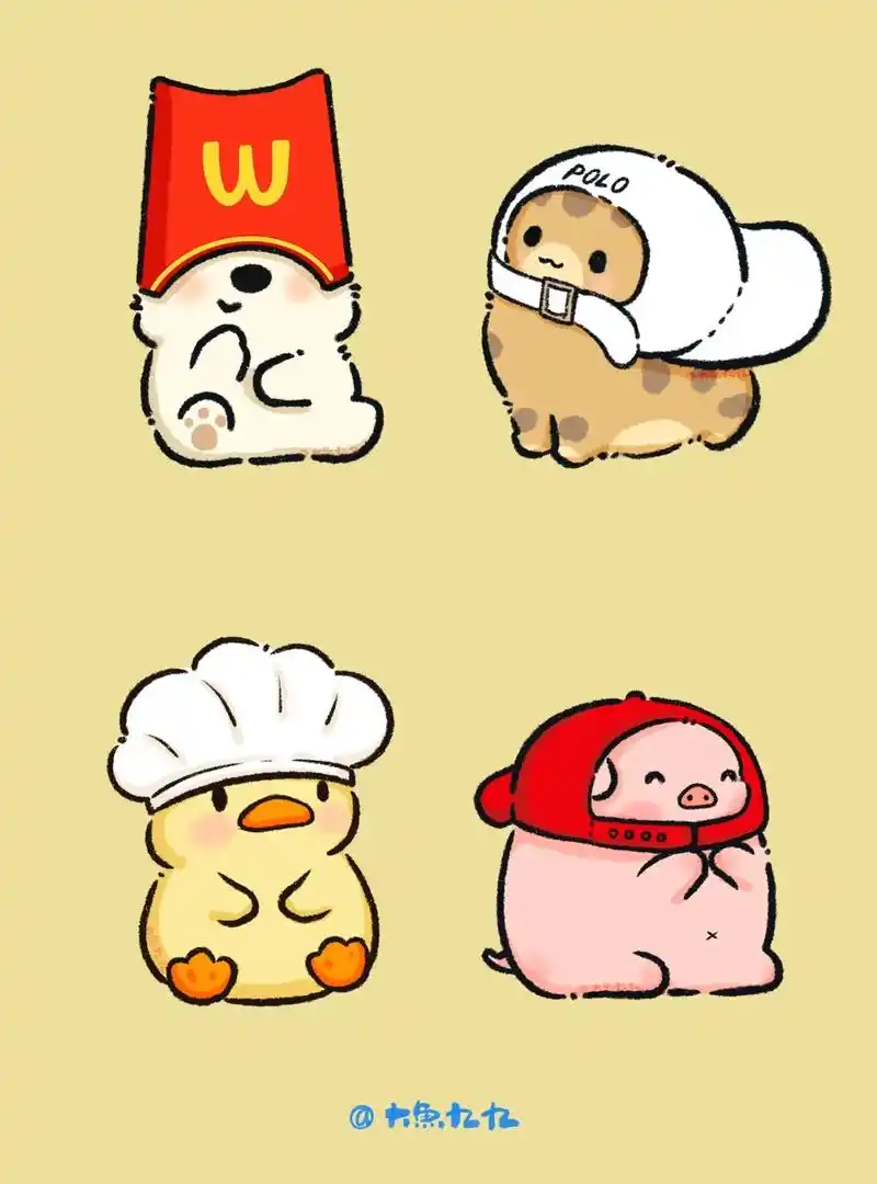 头像分享|戴帽子的可爱小动物.戴上帽子更可爱,快来rua这些 - 抖音