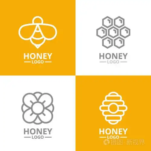 复古的复古蜂蜜和蜜蜂, 花卉, 蜂窝, 蜂巢徽标或徽章, 徽章, 标签和