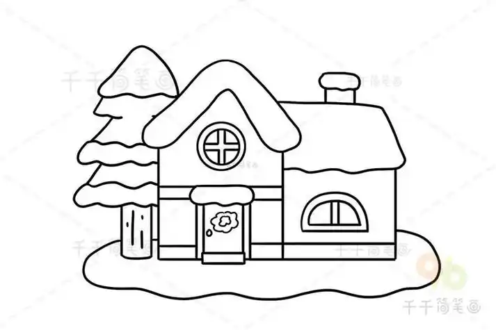 圣诞房子怎么画简笔画 简笔画图片大全-普车都