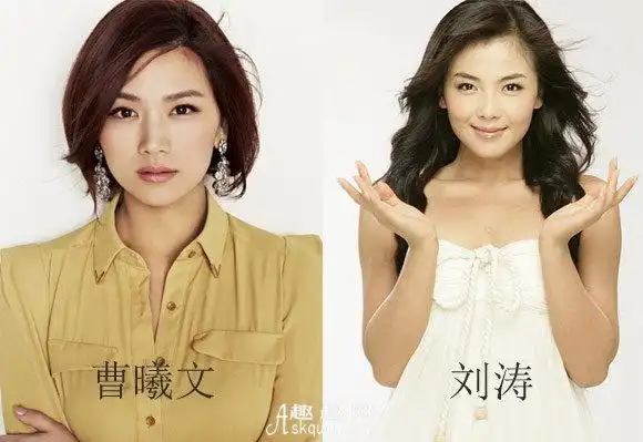 演员刘涛和曹曦文对比照片