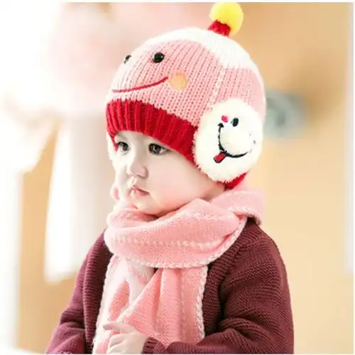 婴儿帽子1-2岁秋冬女宝宝儿童护耳帽子3-6-12个月冬季男女童加绒4当季