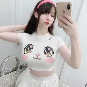 90浪险内裤02淘宝包邮3d性感大胸奶显胸大眼睛表情包女主播t短袖