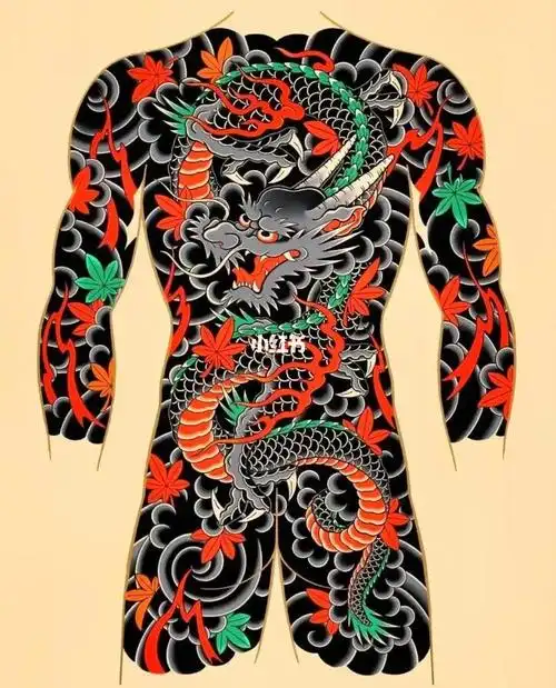 老传统满背大龙