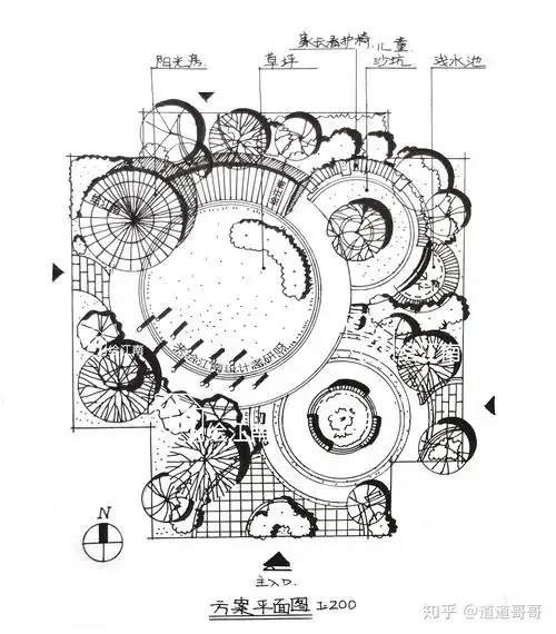 手绘训练│如何画好小尺度景观平面图 - 知乎