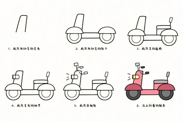 今天是可爱的交通工具简笔画哦
