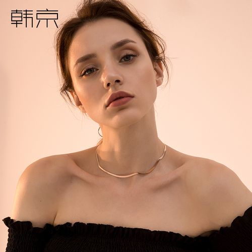 韩京韩国简约素链子项链女锁骨链时尚百搭我爱你配饰脖子饰品颈链