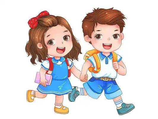 学生儿童开学季小学生敬队礼插画儿童玩耍卡通人物幼儿园六一儿童节