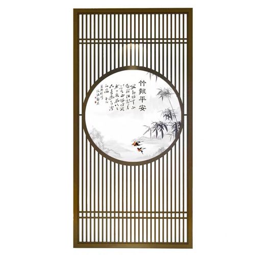 新中式实木屏风隔断墙玄关客厅背景简约入户装饰镂空花格格栅