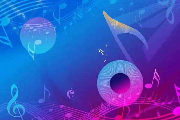 音乐时尚酷炫音乐盛典巅峰之夜背景展板壁纸扁平音乐节插画