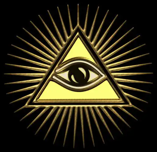 全视之眼宗教标志三角放光芒