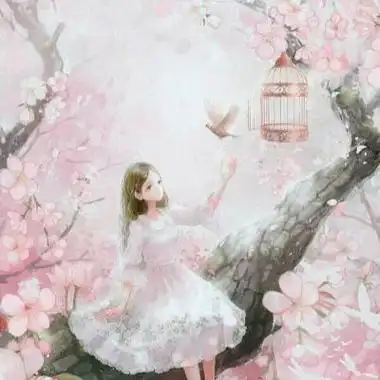 动漫女孩头像梦幻樱花 高清好看有樱花动漫女孩头像