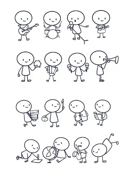 小人日常简笔画,适合每一个可爱的你们!#状元课堂笔记