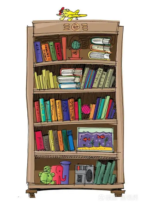 书柜室内卡通