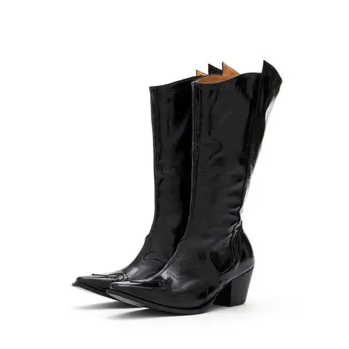 真皮高筒靴全牛皮