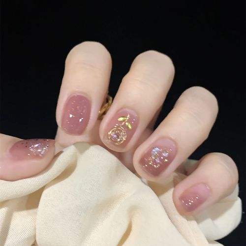 新娘指甲贴片光疗成品金线玫瑰花温柔气质孕妇美甲工具