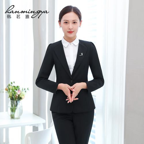 韩茗春季职业装女装套裙女士正装套装西装售楼处职业女裙套装