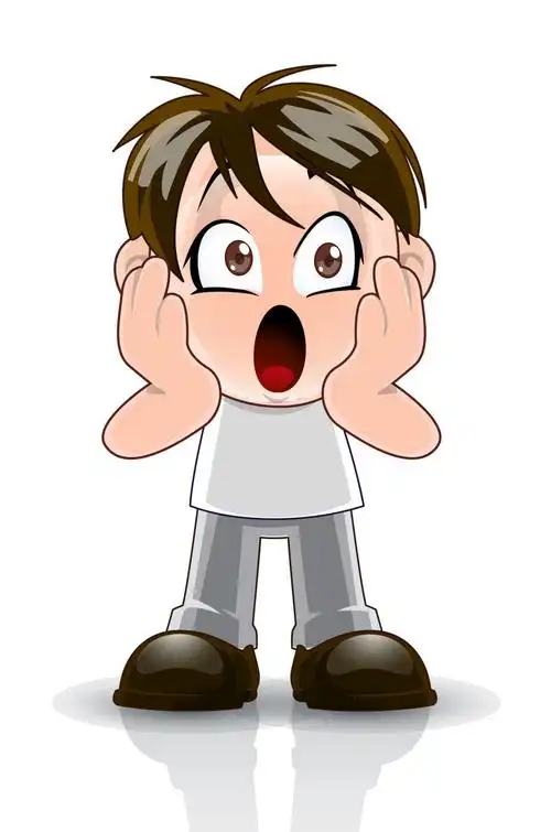 卡通人物惊讶eps