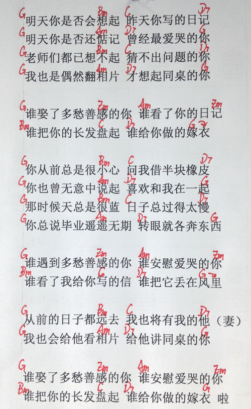 老狼《同桌的你》吉他教学