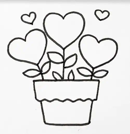 万能花篮贺卡简笔画,一学就会,赶快来试试吧