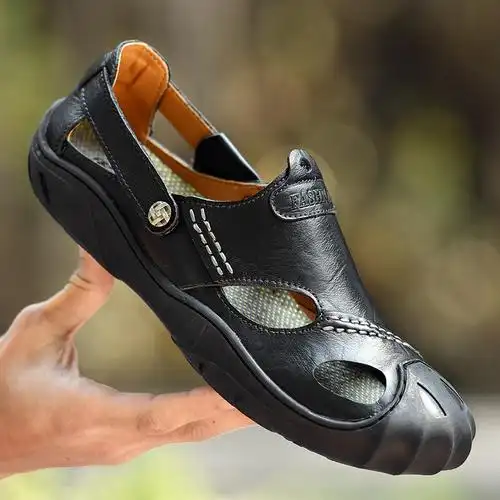 大码凉鞋9822 38-46凉鞋透气镂空男鞋包头男凉鞋