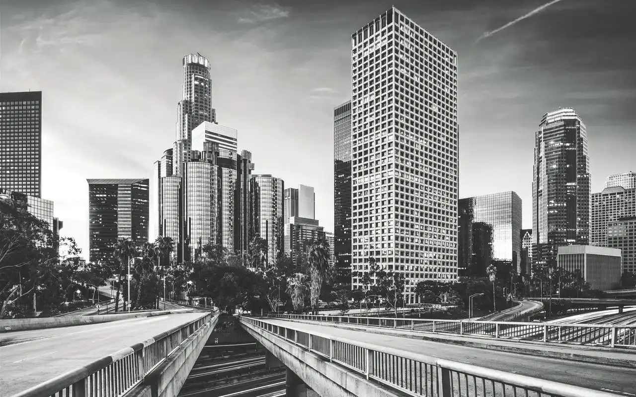 城市高楼建筑黑白摄影图图片桌面壁纸,设计创意,创意,建筑,城市风景