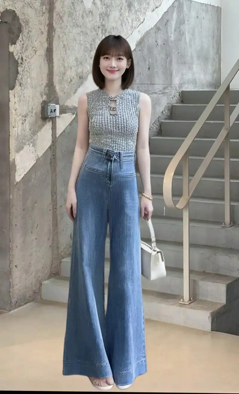 大裤脚牛仔裤超chi.90 夏天来了,衣橱里怎 - 抖音