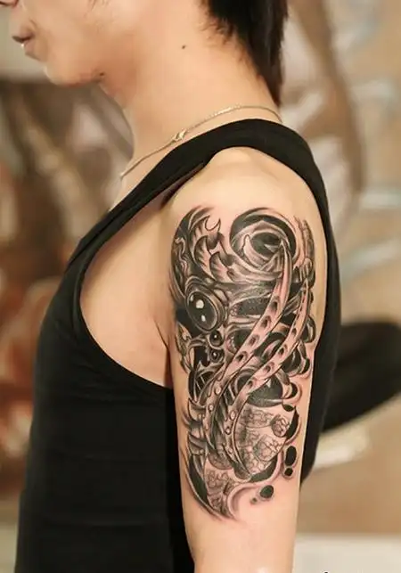 霸气男子手臂3d彩色纹身图案欣赏分享!