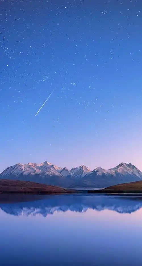 星空 蓝天碧水 流星