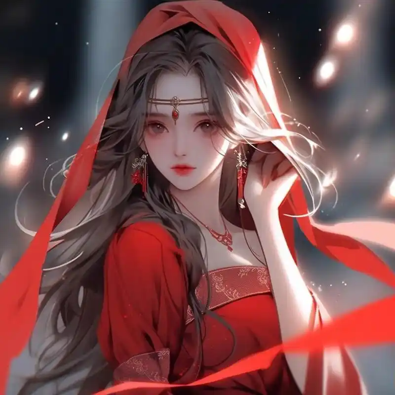 女生头像|古风红衣头像