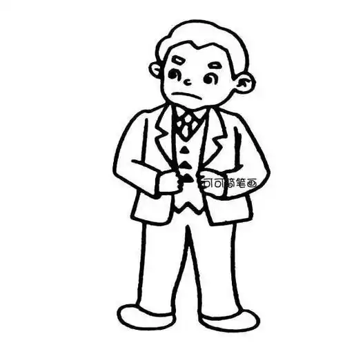 穿西装打领带的爸爸简笔画图片画一画我的爸爸简笔画爸爸的画法步骤我