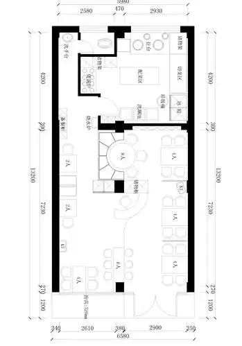 主题餐厅设计 - 郑州70㎡餐厅装修设计作品